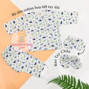 BỘ ÁO DÁN COTTON HỌA TIẾT XE HƠI