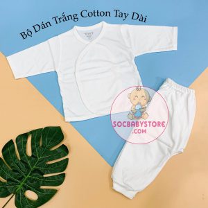 BỘ DÁN TRẮNG COTTON TAY DÀI
