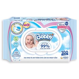 Khăn ướt Bobby không mùi 100 miếng