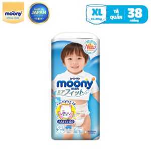 Bỉm – Tã quần Moony bé trai size XL 38 miếng