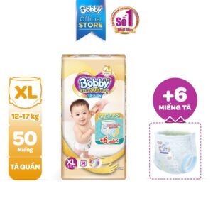 Tã Quần Bobby Extra Soft Dry Size XL 50 miếng