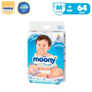 Bỉm – Tã dán Moony size M 64 miếng