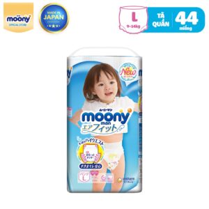 Bỉm – Tã quần Moony bé gái size L 44 miếng