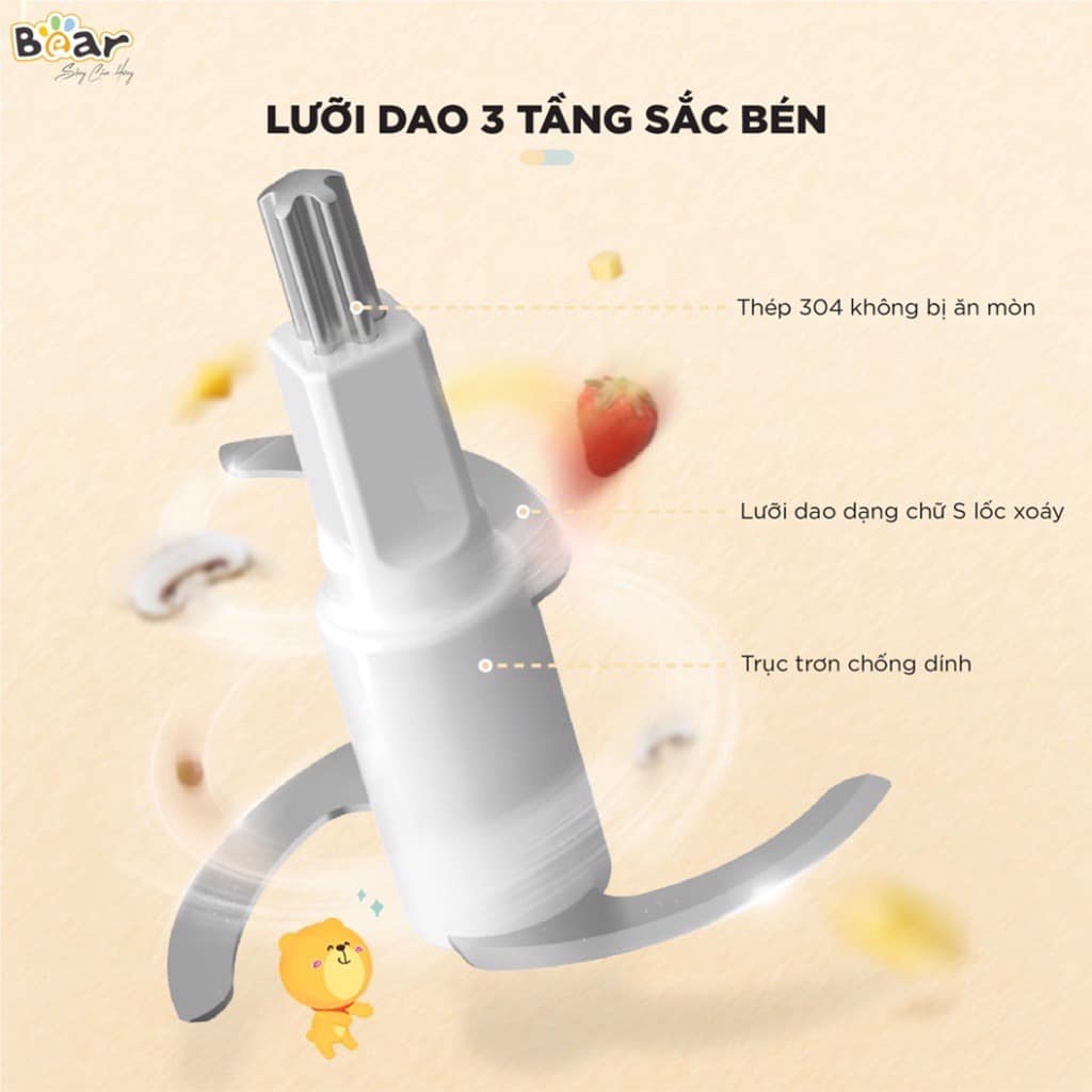 Máy xay ăn dặm đa năng Bear 0.6L